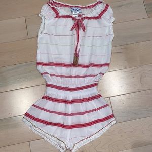 CHACH embroidered lace trim soft romper